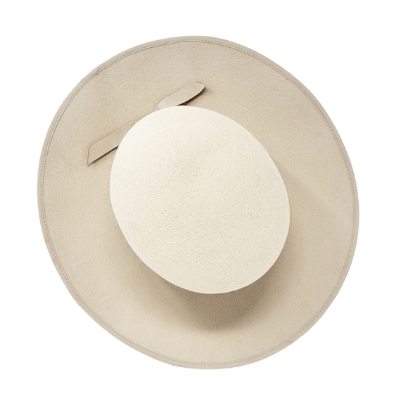Western style wide brim wool hat with bow ribbon main image 8